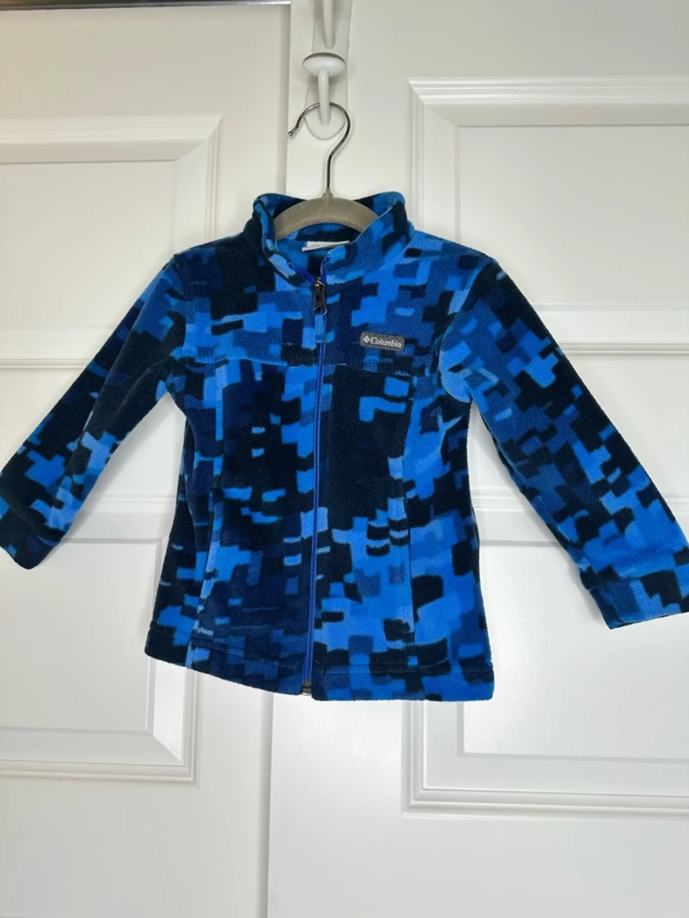Columbia Zing III Fleece Jacket Toddler 18-24M Blue Camo Full Zip EUC